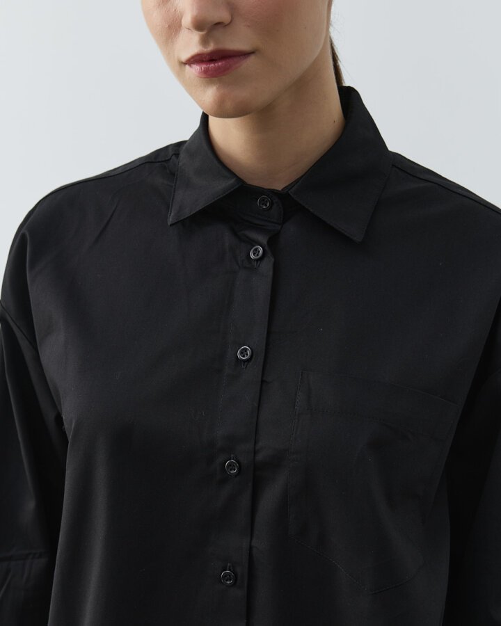 Gabardin Basic Must Gömlek Siyah - Aybikestil (1)