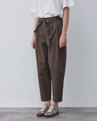 Gabardin Çift Pileli Binici Pantolon Haki 