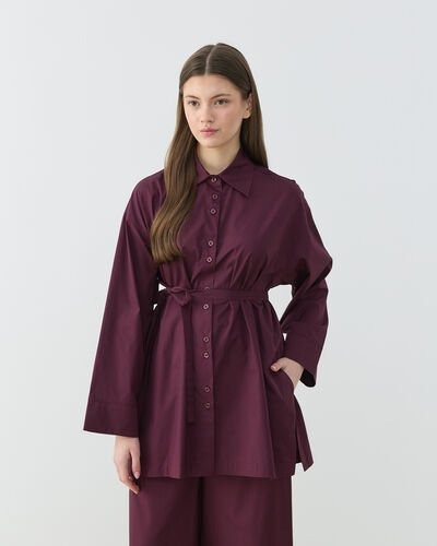 Culotte Pantolon Gömlek Takım Bordo - Aybikestil (1)