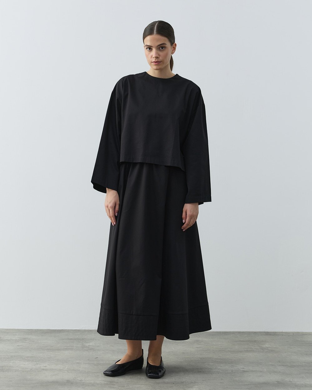 Gabardin Fırsat Etekli Takım Siyah - Aybikestil