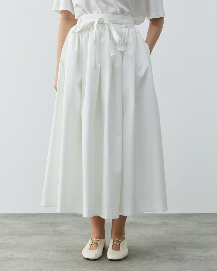 Paper Gabardin Glory Büzgülü Balon Etek Ekru - Aybikestil