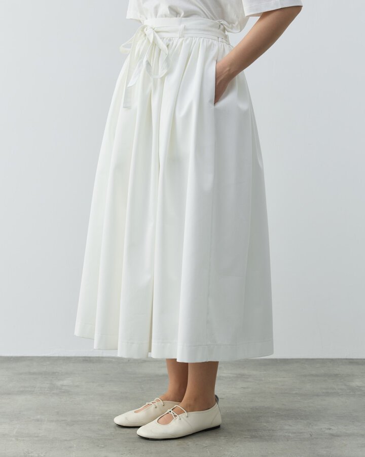 Paper Gabardin Glory Büzgülü Balon Etek Ekru - Aybikestil (1)