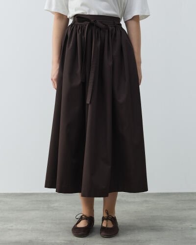 Paper Gabardin Glory Büzgülü Balon Etek Kahve 