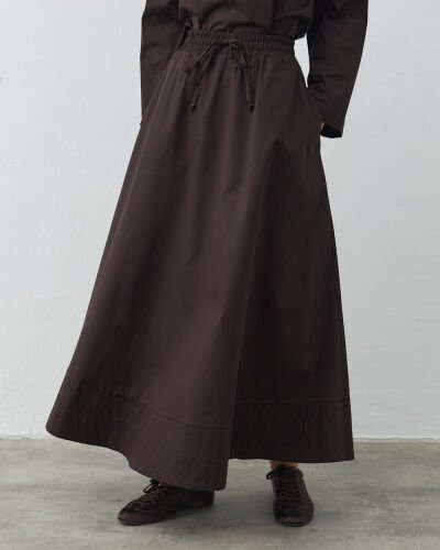 Gabardin Nervür Detaylı Cepli Font Etek Acı Kahve 