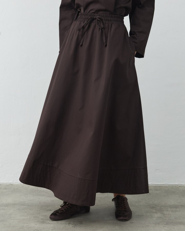 Gabardin Nervür Detaylı Cepli Font Etek Acı Kahve - Aybikestil