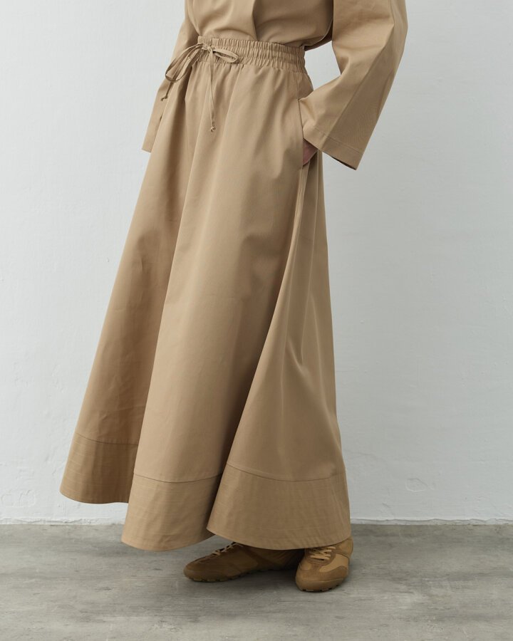 Gabardin Nervür Detaylı Cepli Font Etek Camel - Aybikestil (1)