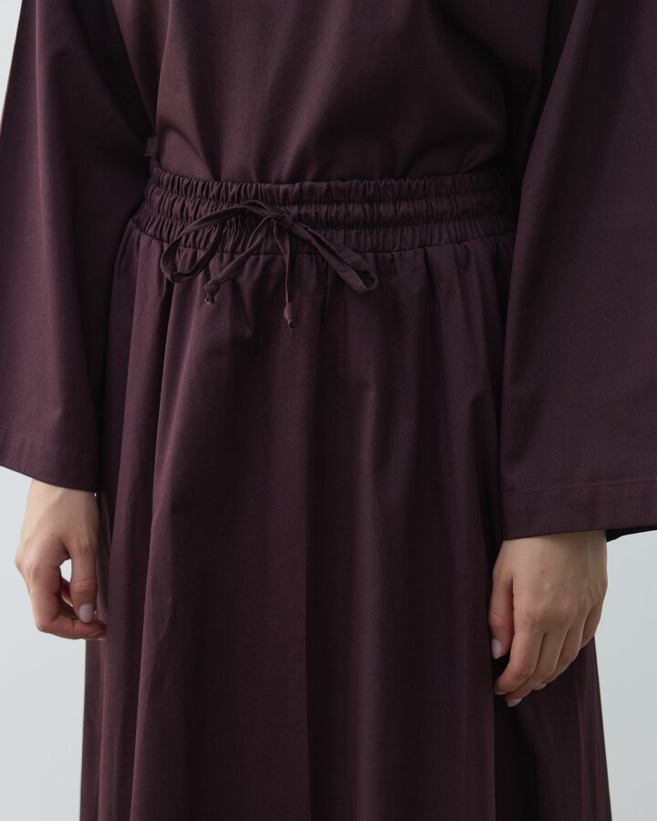 Gabardin Nervür Detaylı Cepli Font Etek Mürdüm - Aybikestil (1)