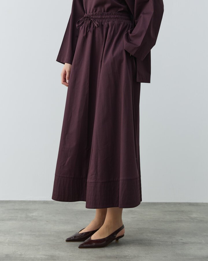 Gabardin Nervür Detaylı Cepli Font Etek Mürdüm - Aybikestil (1)