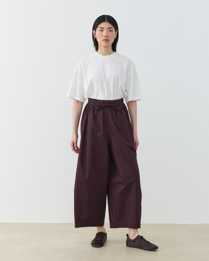 Gabardin Yanı Ekli Ekstra Barrel Fit Bol Pantolon Bordo