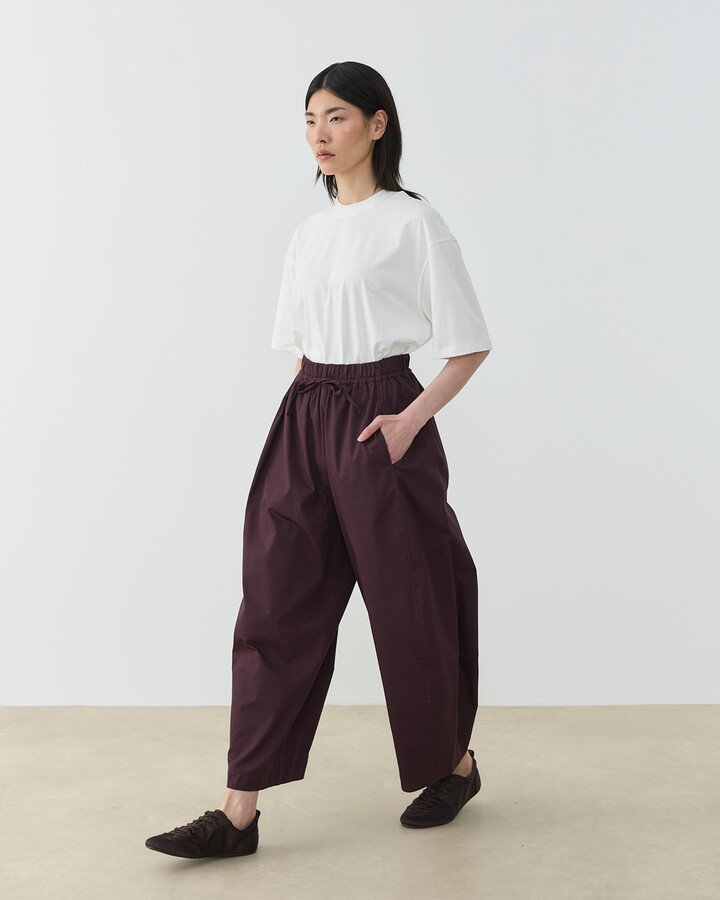 Gabardin Yanı Ekli Ekstra Barrel Fit Bol Pantolon Bordo