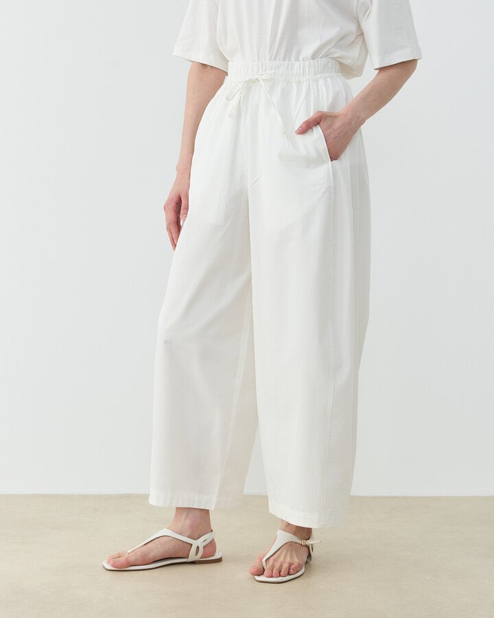 Gabardin Yanı Ekli Ekstra Barrel Fit Bol Pantolon Ekru