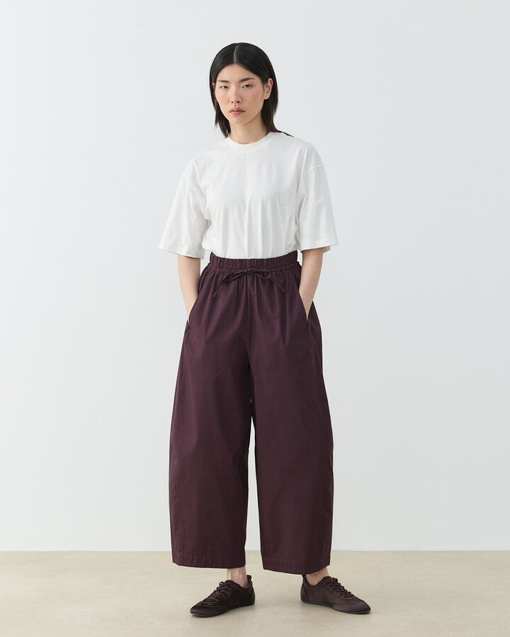 Gabardin Yanı Ekli Ekstra Barrel Fit Bol Pantolon Mürdüm