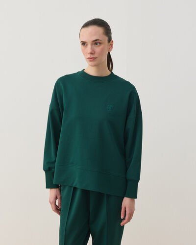 İki İplik Yırtmaçlı Sweat Bluz Yeşil 
