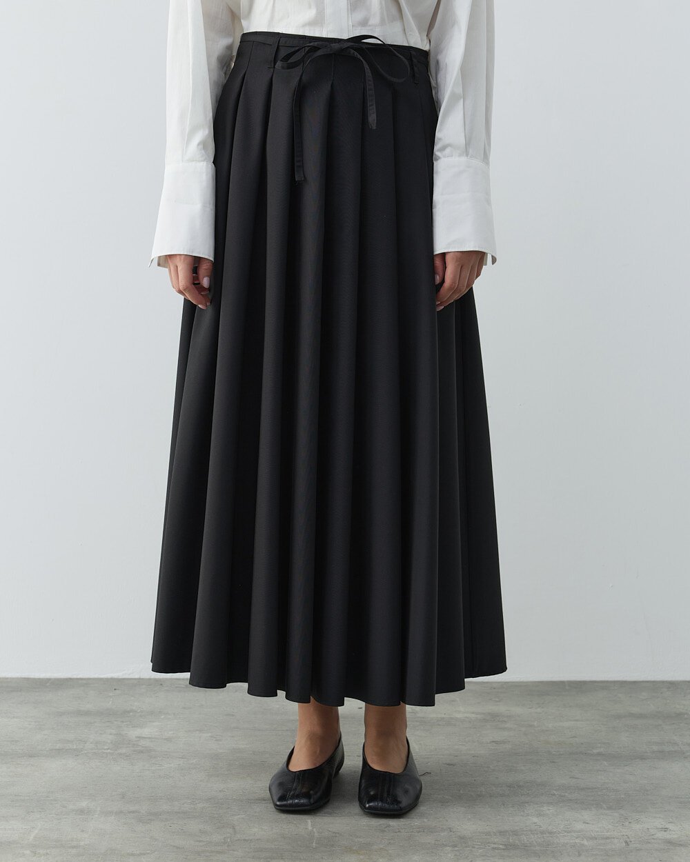 Kalın Pileli Etek Siyah - Aybikestil