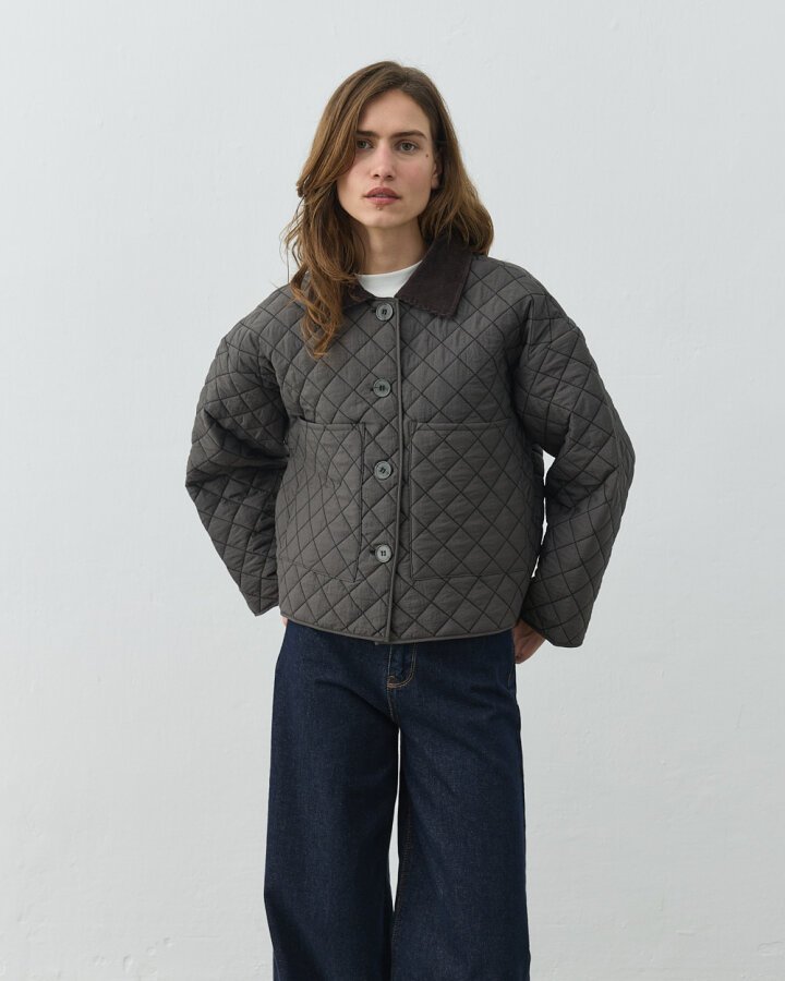 Kapitone Crush Cepli Kısa Mont Antrasit - Aybikestil (1)