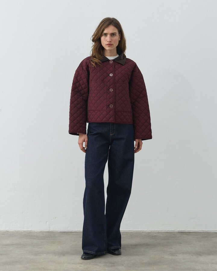 Kapitone Crush Cepli Kısa Mont Bordo - Aybikestil (1)