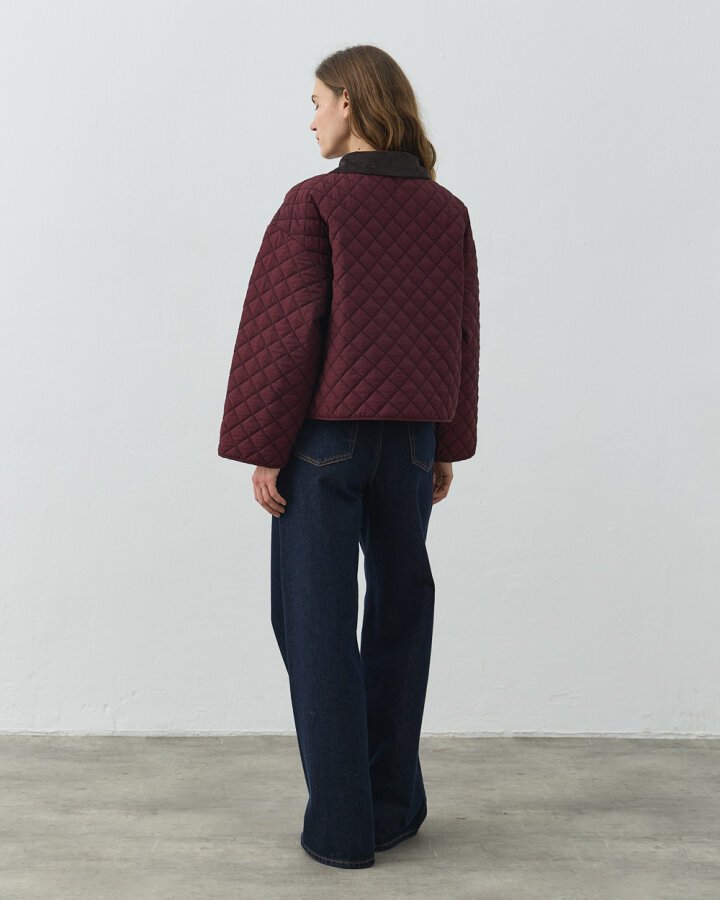 Kapitone Crush Cepli Kısa Mont Bordo - Aybikestil (1)