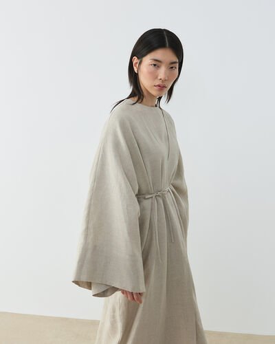 Keten Diamond Abaya Natural - Aybikestil (1)