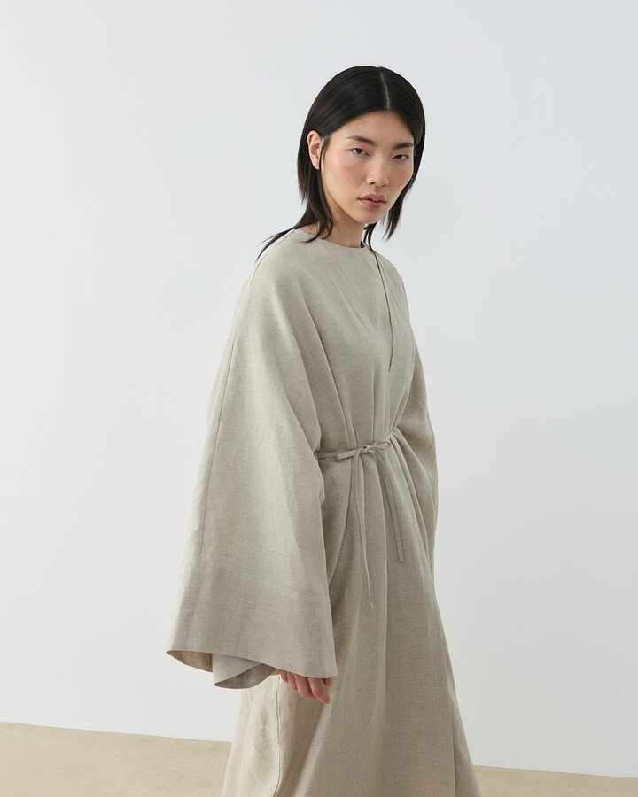 Keten Diamond Abaya Natural