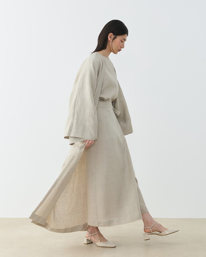 Keten Diamond Abaya Natural