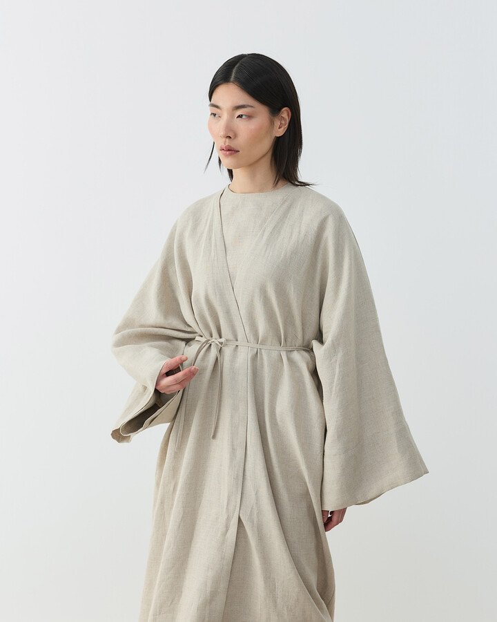 Keten Diamond Abaya Natural