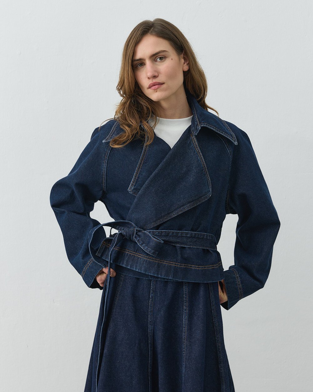 Kısa Crop Jean Trençkot Lacivert - Aybikestil