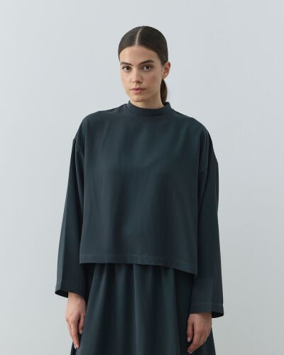 Krep Basic Bluz Haki 