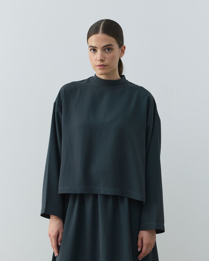 Krep Basic Bluz Haki