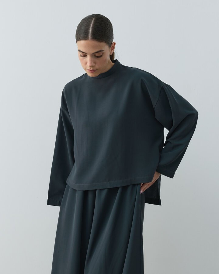 Krep Basic Bluz Haki - Aybikestil (1)