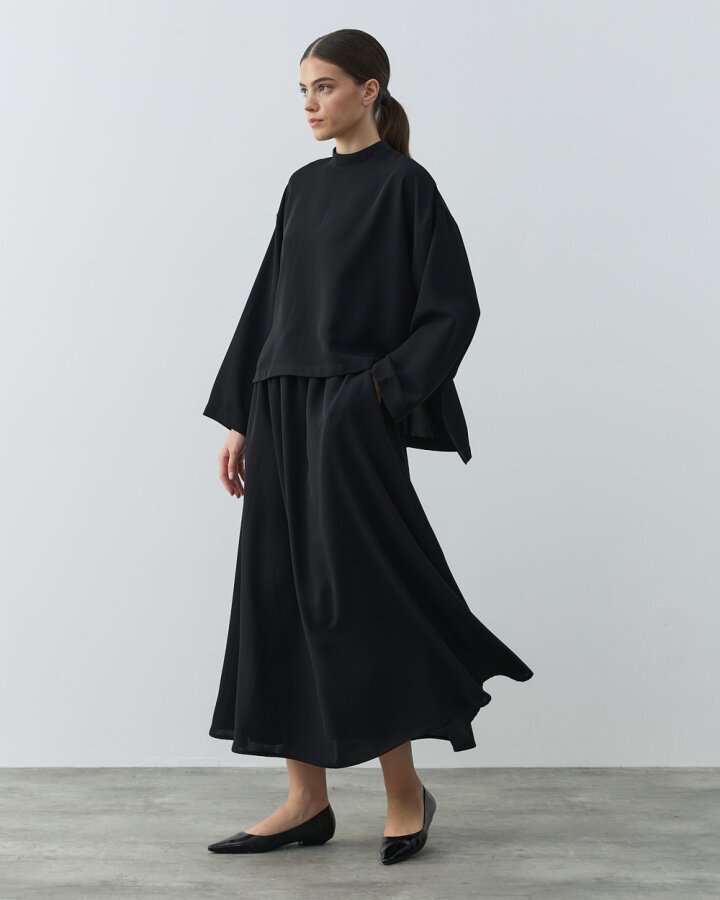 Krep Basic Bluz Siyah - Aybikestil (1)