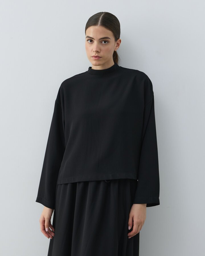 Krep Basic Bluz Siyah - Aybikestil