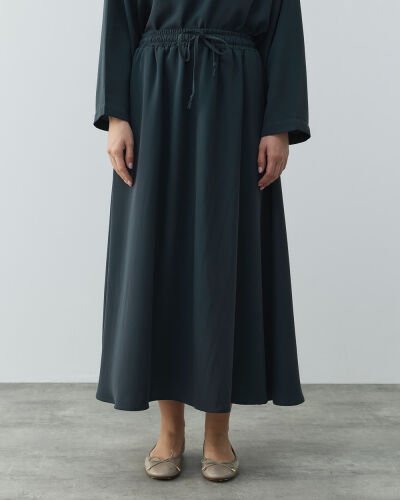 Krep Kloş Vol Etek Haki 