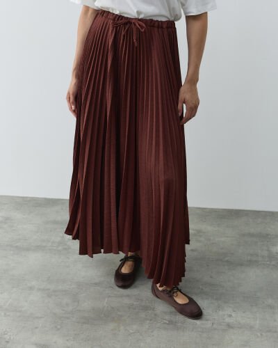 Krinkıl Çok Plisoley Etek Acı Kahve 