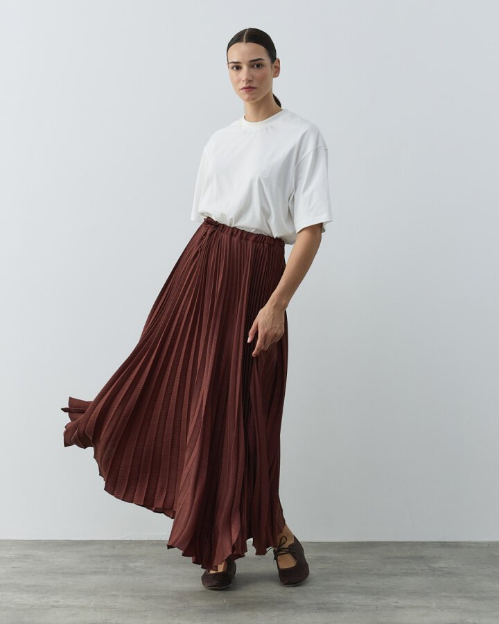 Krinkıl Çok Plisoley Etek Kiremit - Aybikestil (1)