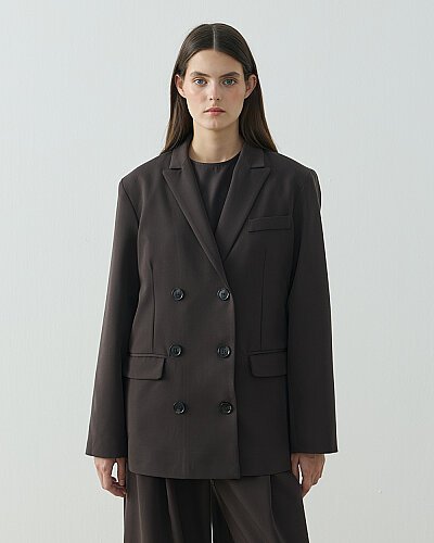 Kruvaze Elit Blazer Kahve 