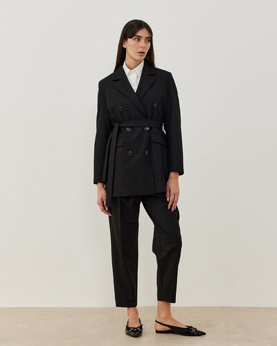 Kruvaze Klasik Blazer Ceket Siyah 