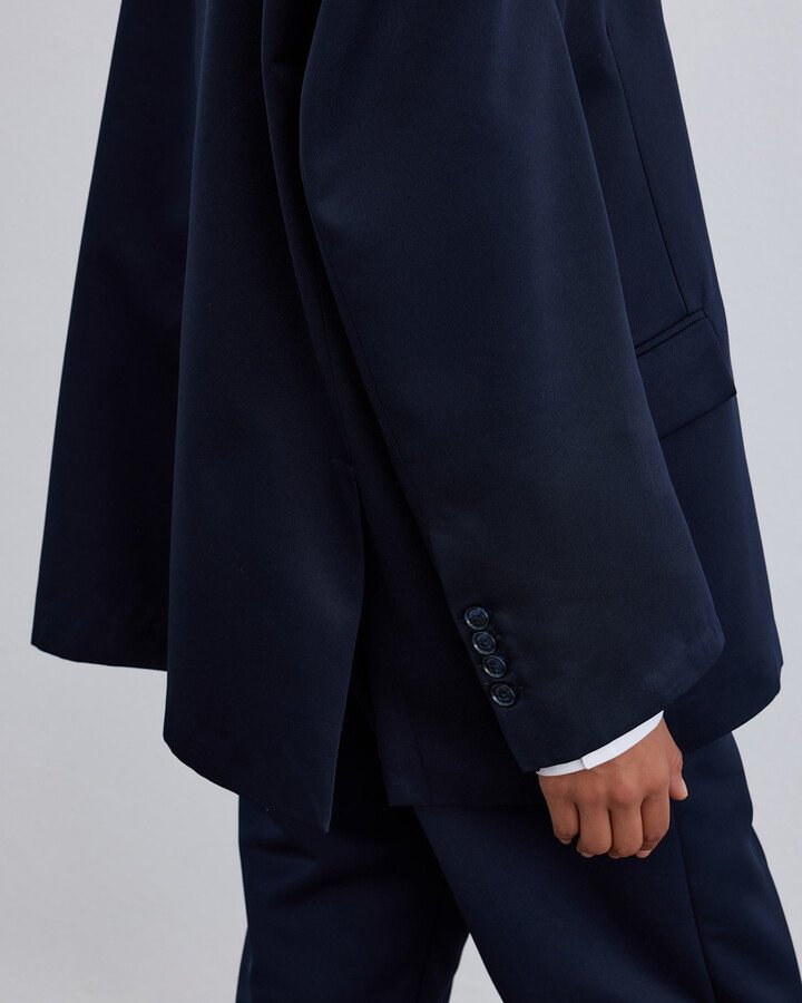 Oversize Boyfriend Blazer Ceket Lacivert - Aybikestil (1)