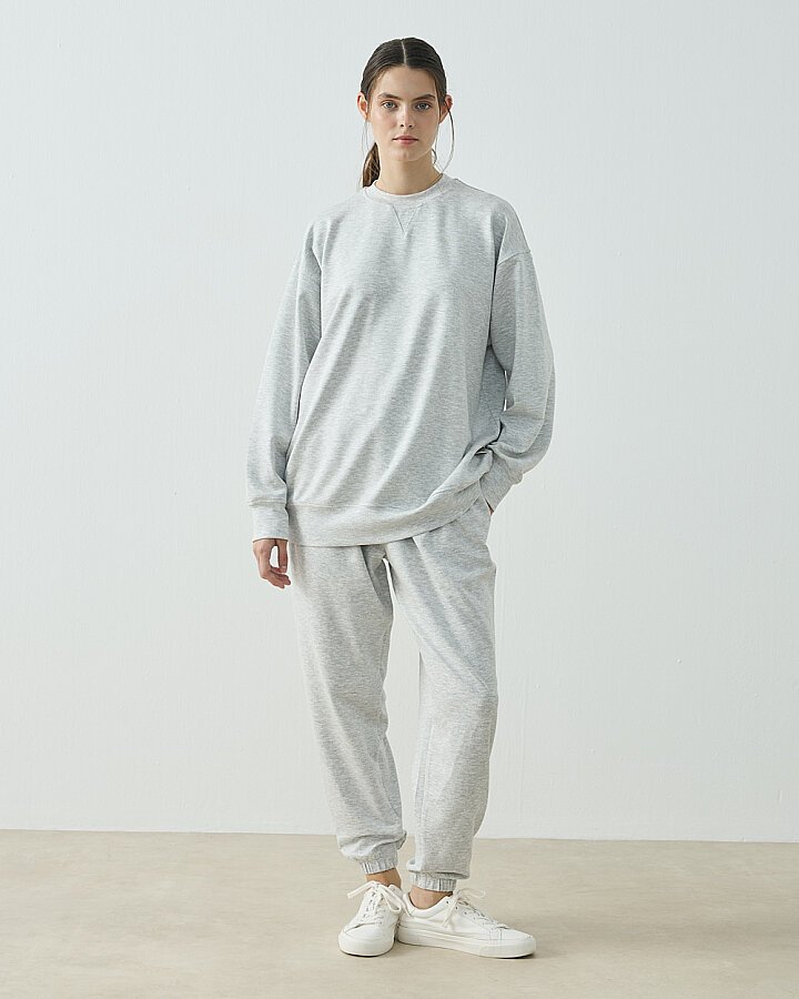 Modal Soft Jogger Takım Gri Melanj - (1)