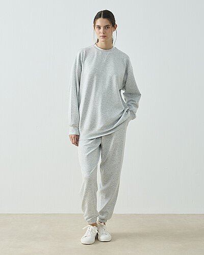 Modal Soft Jogger Takım Gri Melanj 