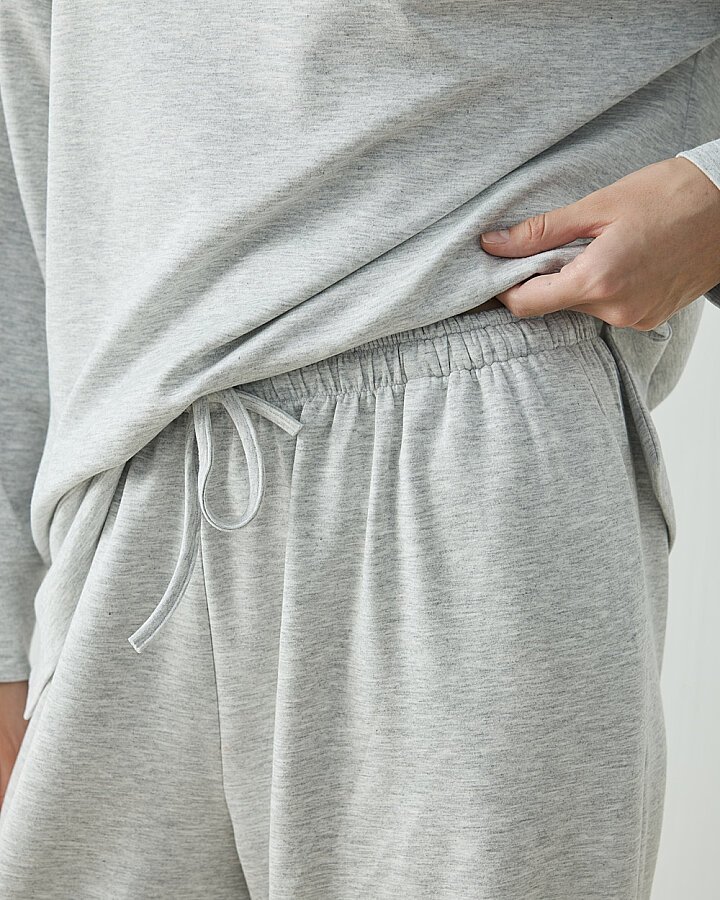 Modal Soft RelaxMood Pantolonlu Takım Gri Melanj - (1)
