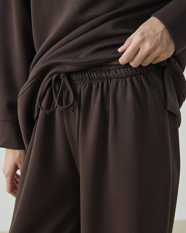 Modal Soft RelaxMood Pantolonlu Takım Kahverengi - (1)