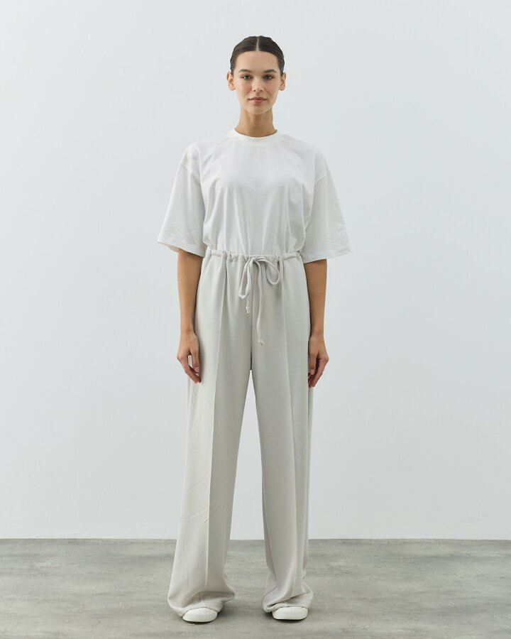 Modal Soft Touch Nervürlü Straight Pantolon Taş - Aybikestil (1)