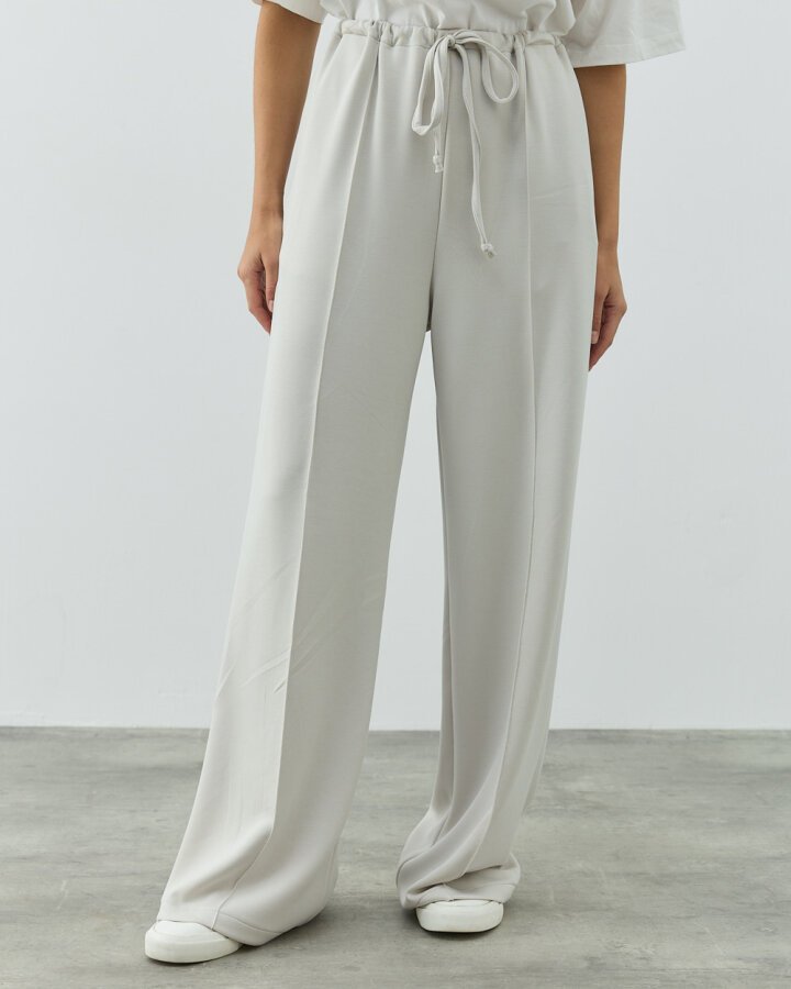 Modal Soft Touch Nervürlü Straight Pantolon Taş - Aybikestil