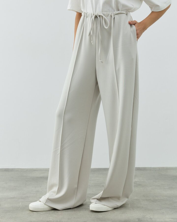 Modal Soft Touch Nervürlü Straight Pantolon Taş - Aybikestil (1)