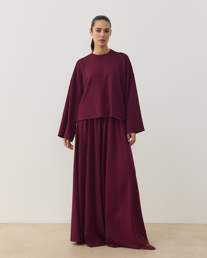 Modal Soft Touch Pantolon Etek Bordo