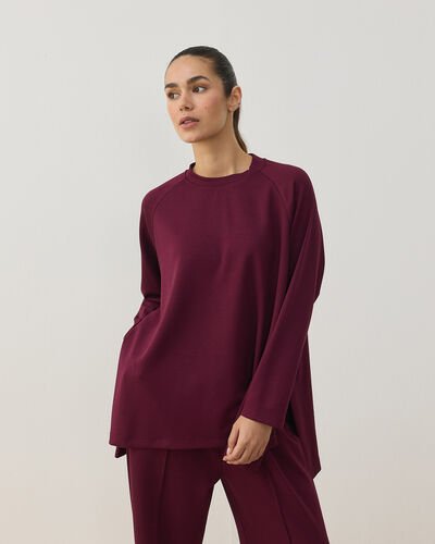 Modal Soft Touch Relax Bluz Bordo 