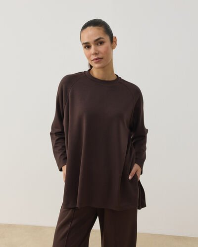 Modal Soft Touch Relax Bluz Kahve 
