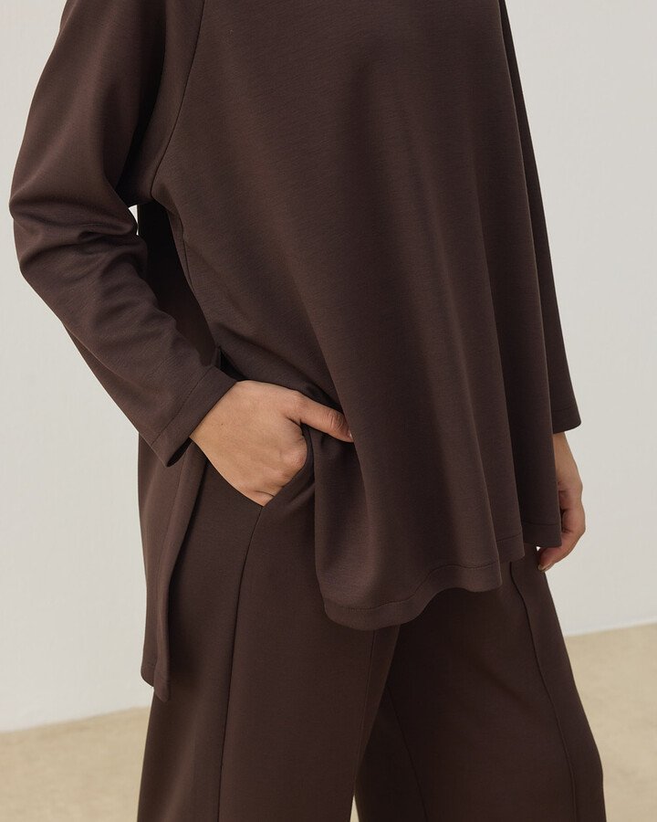 Modal Soft Touch Relax Bluz Kahve