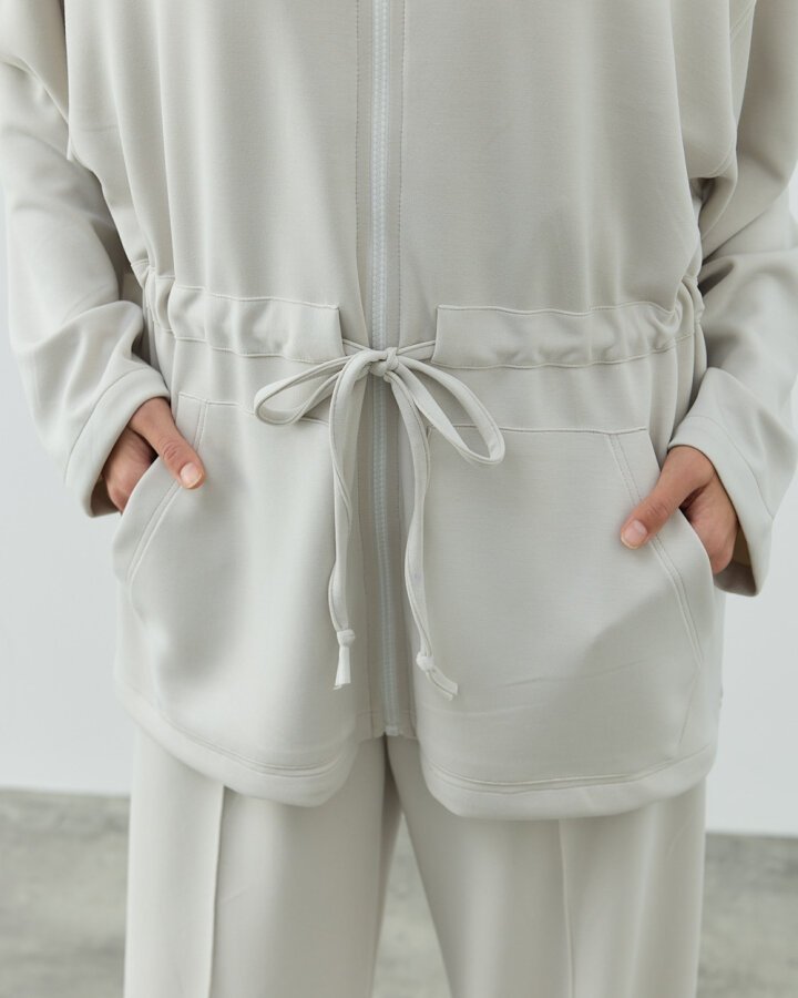 Modal Soft Touch Tünelli Fermuarlı Hırka Taş - Aybikestil (1)