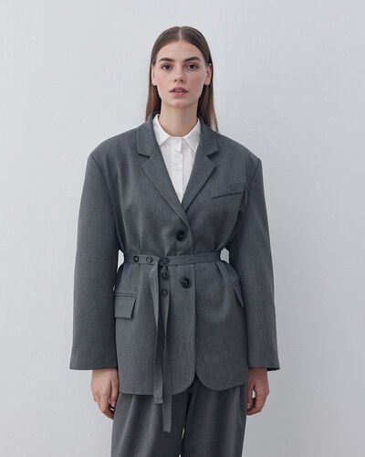 Oversize Boyfriend Blazer Ceket Antrasit 